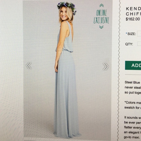 Show me your mumu Kendall Maxi Dress ~ Steel Blue Chiffon - Picture 3 of 4